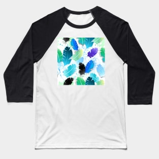 Seamless Pattern with Blue Feathers Baseball T-Shirt